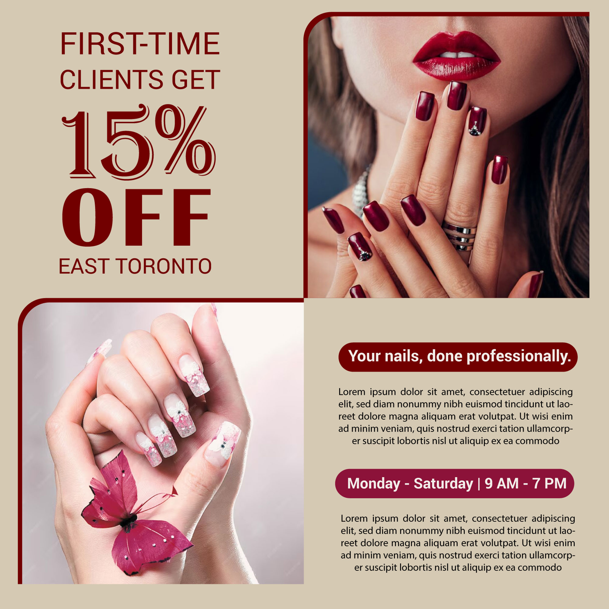 Limited time nail enhancement promotion at Mango Nails & Spa Charlotte